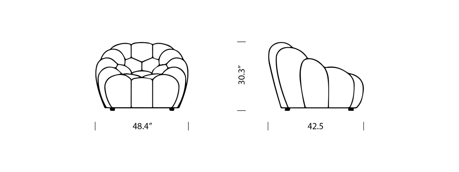Bubble Sofa Dimension scaled 1