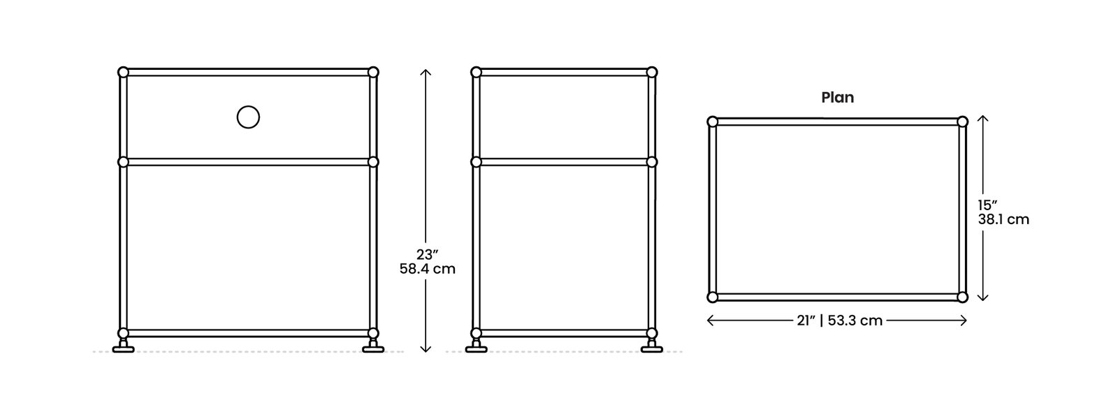 Dimensions Haller P2 Bedside Desktop