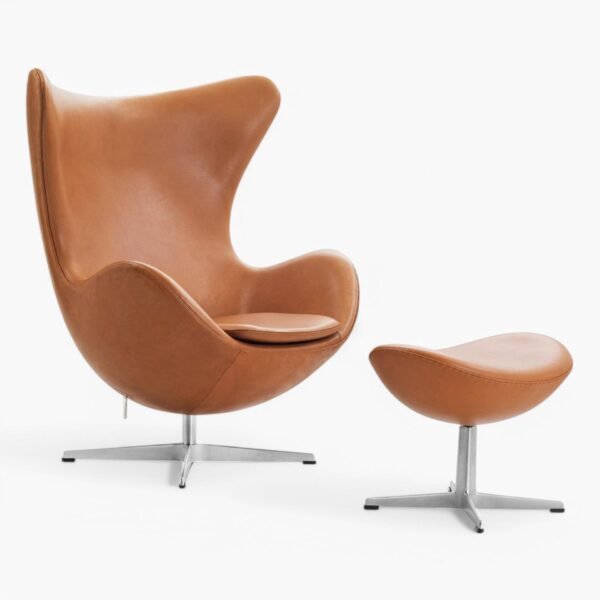 Egg Chair with Stool Replica by Arne Jacobsen for Fritz Hansen - Image 1