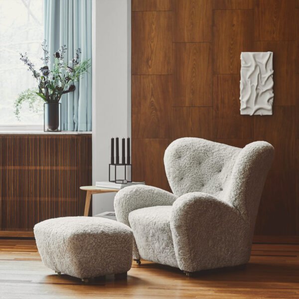 The Tired Man Lounge Chair and Ottoman Replica by Flemming Lassen for Audo Copenhagen - Image 17
